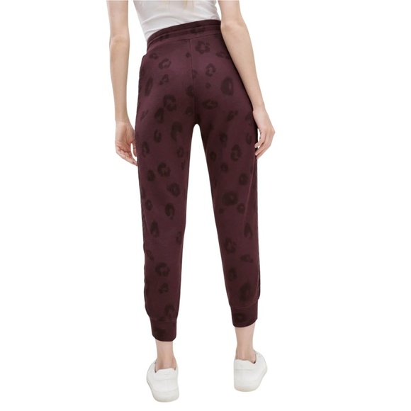 NWT Splendid Studio Corinna Jogger w/ Velvet Track Line in Black Cherry Leopard - Picture 4 of 4